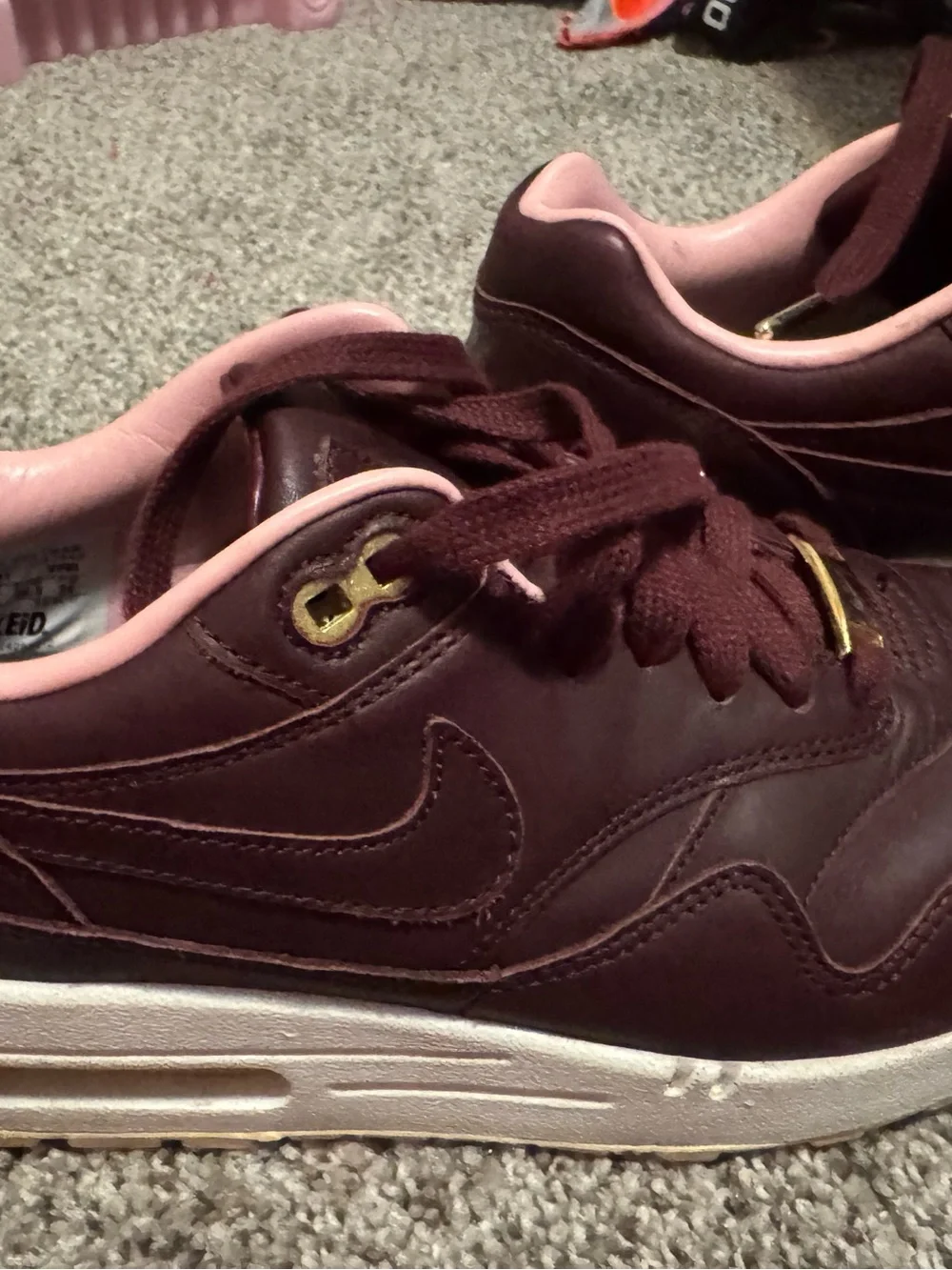 Nike Women's Burgundy Sneakers with Pink Lining